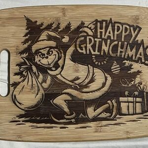 New Laser Engrave Grinch Wood Cutting Board Happy Grinchmas Merry Christmas Tree